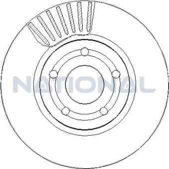Jeu de 2 disques de frein arrière NATIONAL [NBD2173]