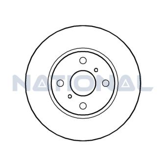 Jeu de 2 disques de frein arrière NATIONAL [NBD609]