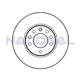 Jeu de 2 disques de frein arrière NATIONAL [NBD925]
