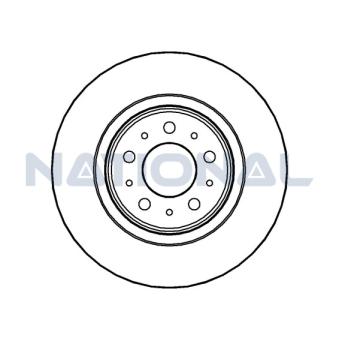 Jeu de 2 disques de frein arrière NATIONAL [NBD944]