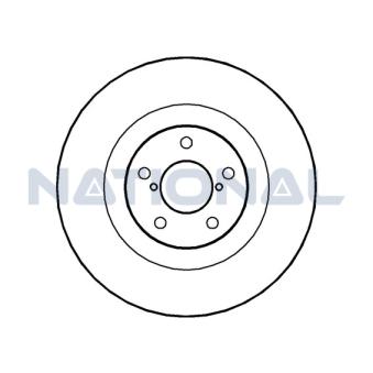 Jeu de 2 disques de frein arrière NATIONAL [NBD964]