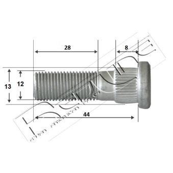 Boulon, jambe d'essieu RED-LINE OEM 6168108