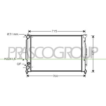 Radiateur, refroidissement du moteur PRASCO OEM 8D0121251K
