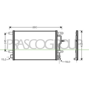Condenseur, climatisation PRASCO OEM 8E0260403D Condenseur, climatisation PRASCO OEM 8E0260403D