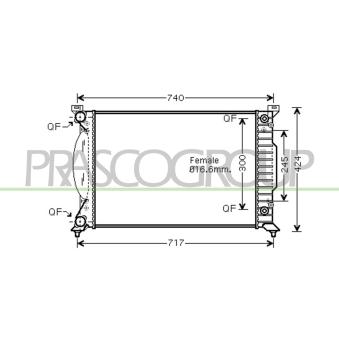 Radiateur, refroidissement du moteur PRASCO OEM 8E0121251L