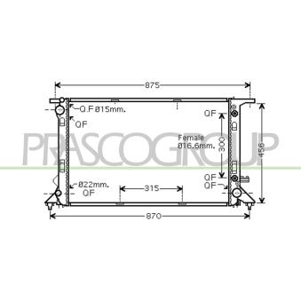Radiateur, refroidissement du moteur PRASCO OEM 8K0121251Q