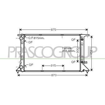 Radiateur, refroidissement du moteur PRASCO AD024R010 pour AUDI A4 2.0 TDI - 143cv