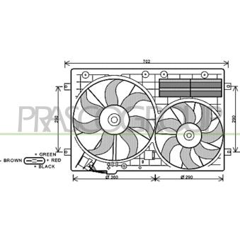 Ventilateur, refroidissement du moteur PRASCO OEM 1K0959455CP