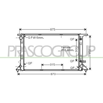Radiateur, refroidissement du moteur PRASCO OEM 8R0121251C
