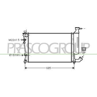 Radiateur, refroidissement du moteur PRASCO OEM 133046