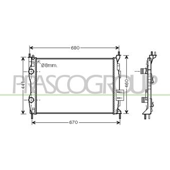 Radiateur, refroidissement du moteur PRASCO OEM 21410JD01B