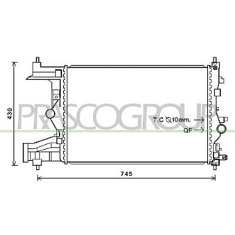 Radiateur, refroidissement du moteur PRASCO DW040R002