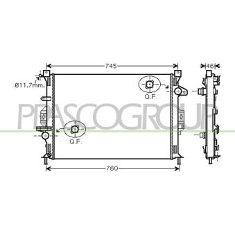 Radiateur, refroidissement du moteur PRASCO OEM 36000797 Radiateur, refroidissement du moteur PRASCO OEM 36000797