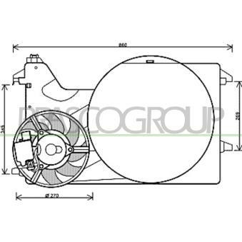 Ventilateur, refroidissement du moteur PRASCO FD912F002 Ventilateur, refroidissement du moteur PRASCO FD912F002