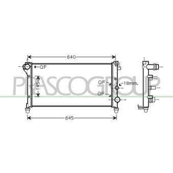 Radiateur, refroidissement du moteur PRASCO OEM 51706204