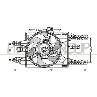 Ventilateur, refroidissement du moteur PRASCO OEM 46550712