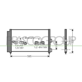 Condenseur, climatisation PRASCO FT133C006 pour MINI MINI 1.2 - 60cv