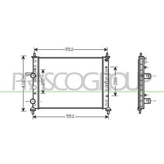 Radiateur, refroidissement du moteur PRASCO FT137R011 pour AUDI 80 1.6 16V - 103ch