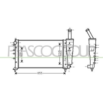 Radiateur, refroidissement du moteur PRASCO FT340R007 pour FIAT PUNTO 1.2 Bipower - 60cv
