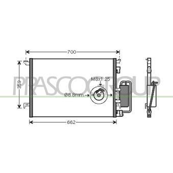 Condenseur, climatisation PRASCO OEM 1850076 Condenseur, climatisation PRASCO OEM 1850076