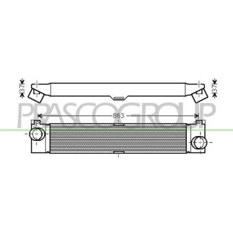 Intercooler, échangeur PRASCO OEM 1340763080