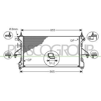 Radiateur, refroidissement du moteur PRASCO OEM 1366650080
