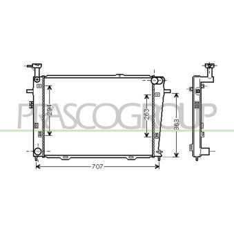 Radiateur, refroidissement du moteur PRASCO OEM 253102E101