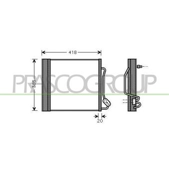 Condenseur, climatisation PRASCO ME303C002 pour FORD KUGA 0.6 - 55cv