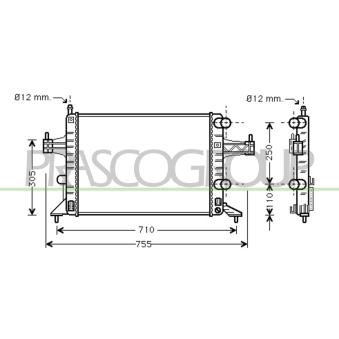 Radiateur, refroidissement du moteur PRASCO OEM 93173379