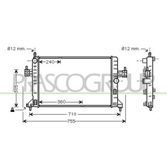 Radiateur, refroidissement du moteur PRASCO OEM 95513832