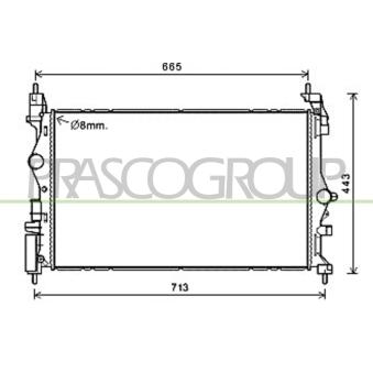 Radiateur, refroidissement du moteur PRASCO OP036R001 pour OPEL CORSA 1.3 CDTI - 75cv