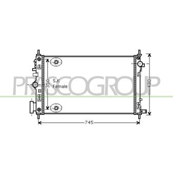 Radiateur, refroidissement du moteur PRASCO OP060R005