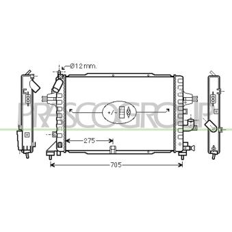 Radiateur, refroidissement du moteur PRASCO OP410R003 pour OPEL CORSA 1.7 CDTI - 110cv
