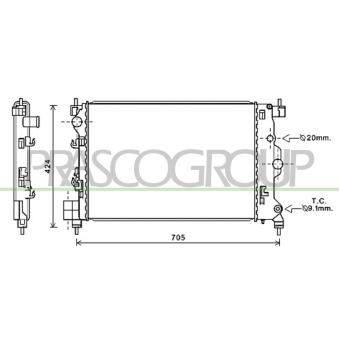 Radiateur, refroidissement du moteur PRASCO OP700R003