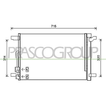 Condenseur, climatisation PRASCO VG400C001 pour ROVER 800 1.2 TSI - 110cv