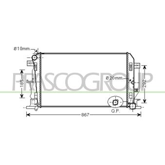 Radiateur, refroidissement du moteur PRASCO OEM 2E0121253