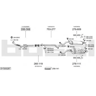 Echappement BOSAL SYS00287