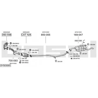 Echappement BOSAL SYS03093