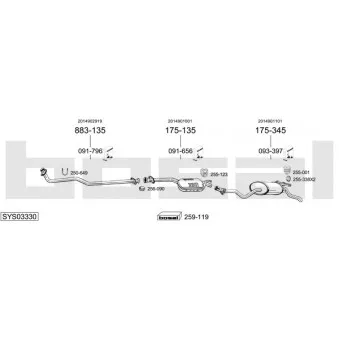 Echappement BOSAL SYS03330