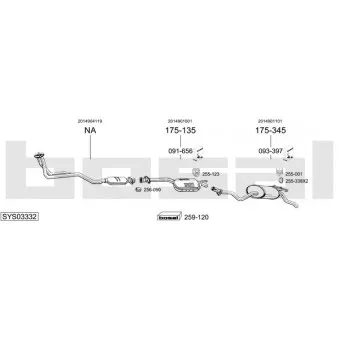 Echappement BOSAL SYS03332