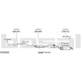 Echappement BOSAL SYS03403