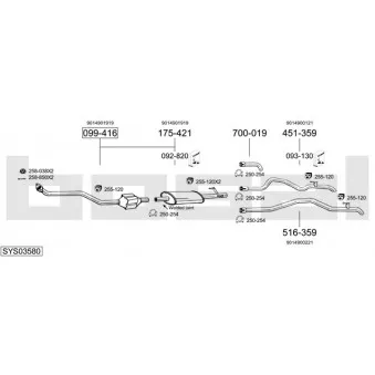 Echappement BOSAL SYS03580