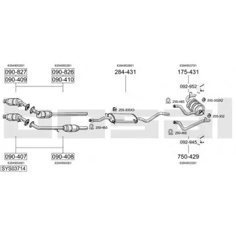 Echappement BOSAL SYS03714