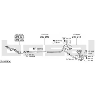 Echappement BOSAL SYS03734