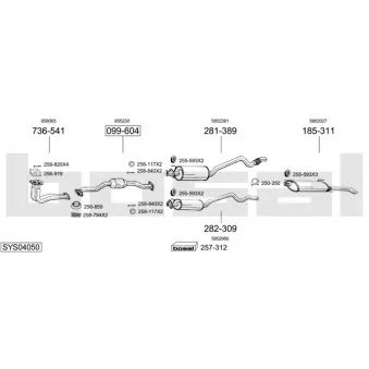 BOSAL SYS04050 - Echappement