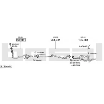 Echappement BOSAL SYS04071