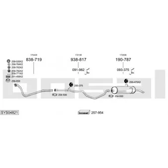 Echappement BOSAL SYS04821