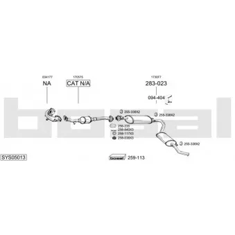 Echappement BOSAL SYS05013