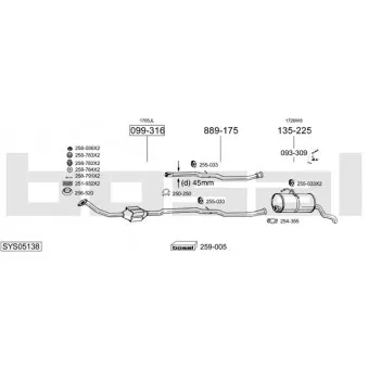 Echappement BOSAL SYS05138