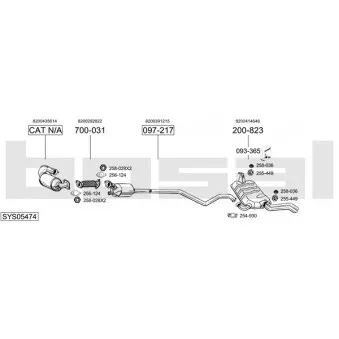 Echappement BOSAL SYS05474